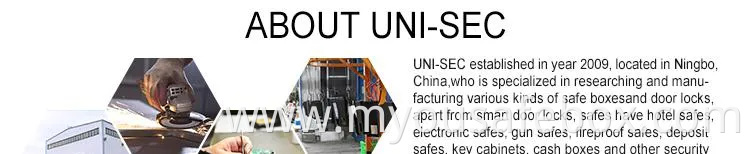 Uni-Sec Portable Small Treadlock Digital Gun Pistol Handgun Firearm Fingerprint Biometric Safe Box Hidden Security Box for Weapon Locker Cabinet Wholesale